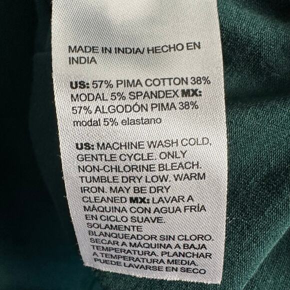 Chico’s pima Cotton long sleeve Tee shirt Hunter Green Normcore casual plus size - Picture 5 of 9